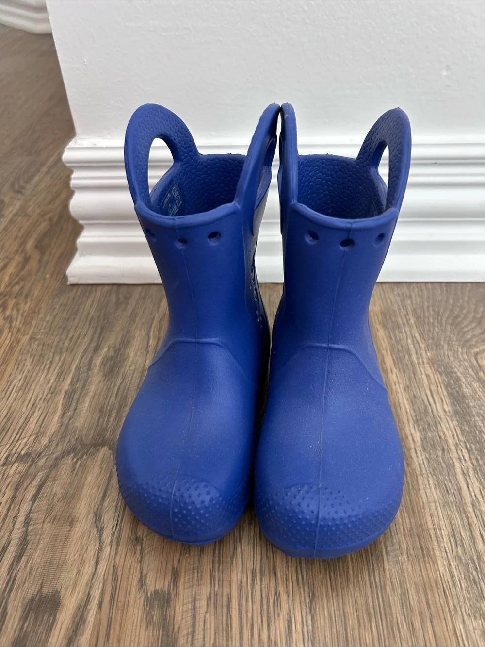 CROCS Kids Royal Blue Pull-On Rain Boots with Handles